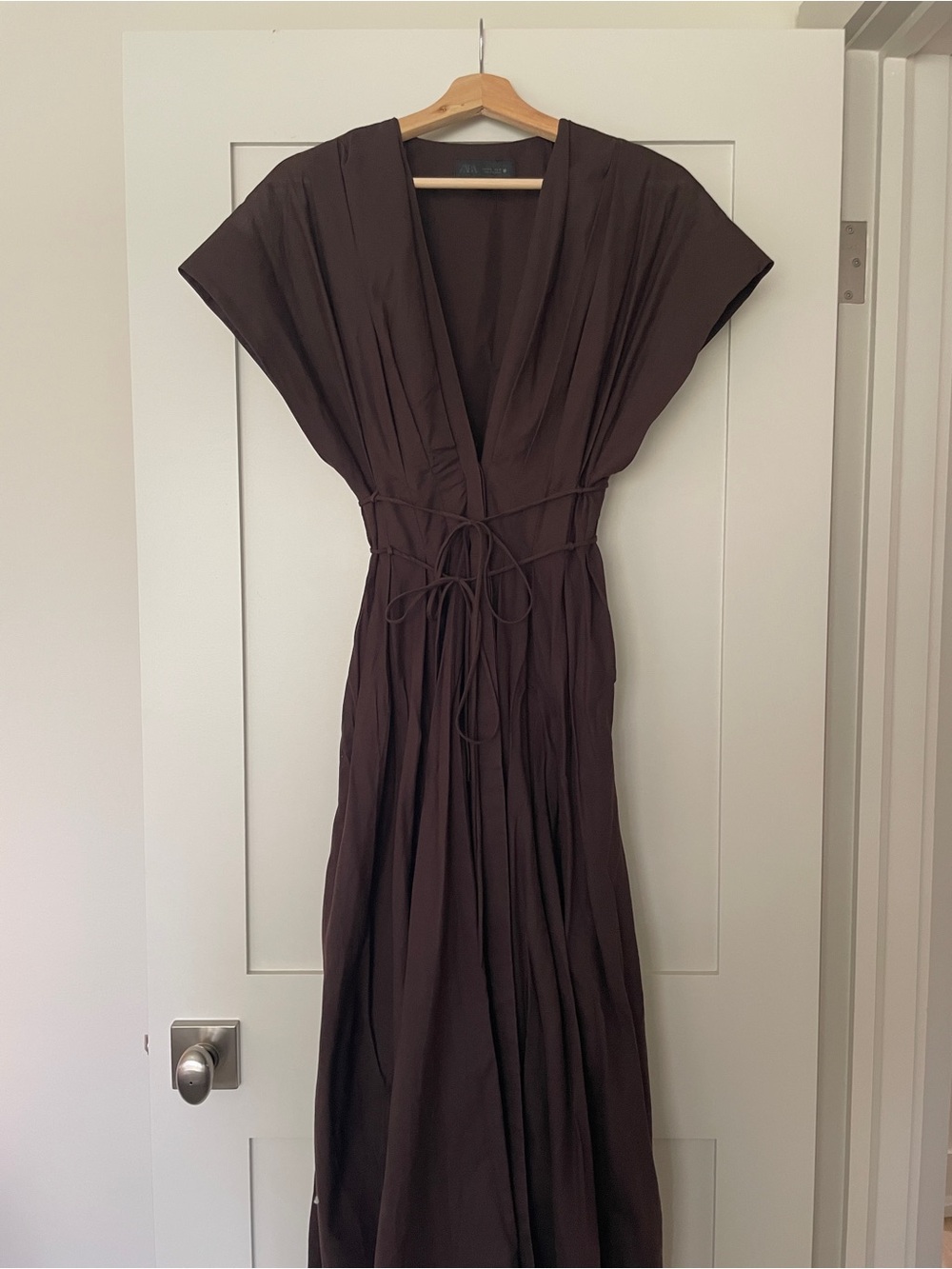 Zara Chocolate Brown Wrap Maxi Dress